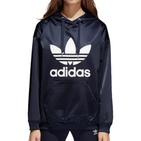 Adidas Originals Trefoil Women's Satin Pullover Hoodie Legend Ink/White