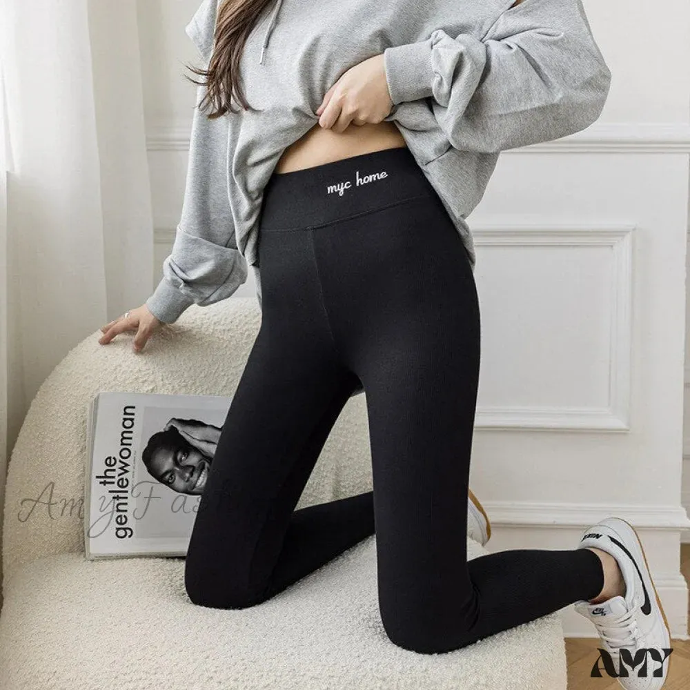 Amy Fashion - Velvet Thick High Waist Thermal Warm Leggings