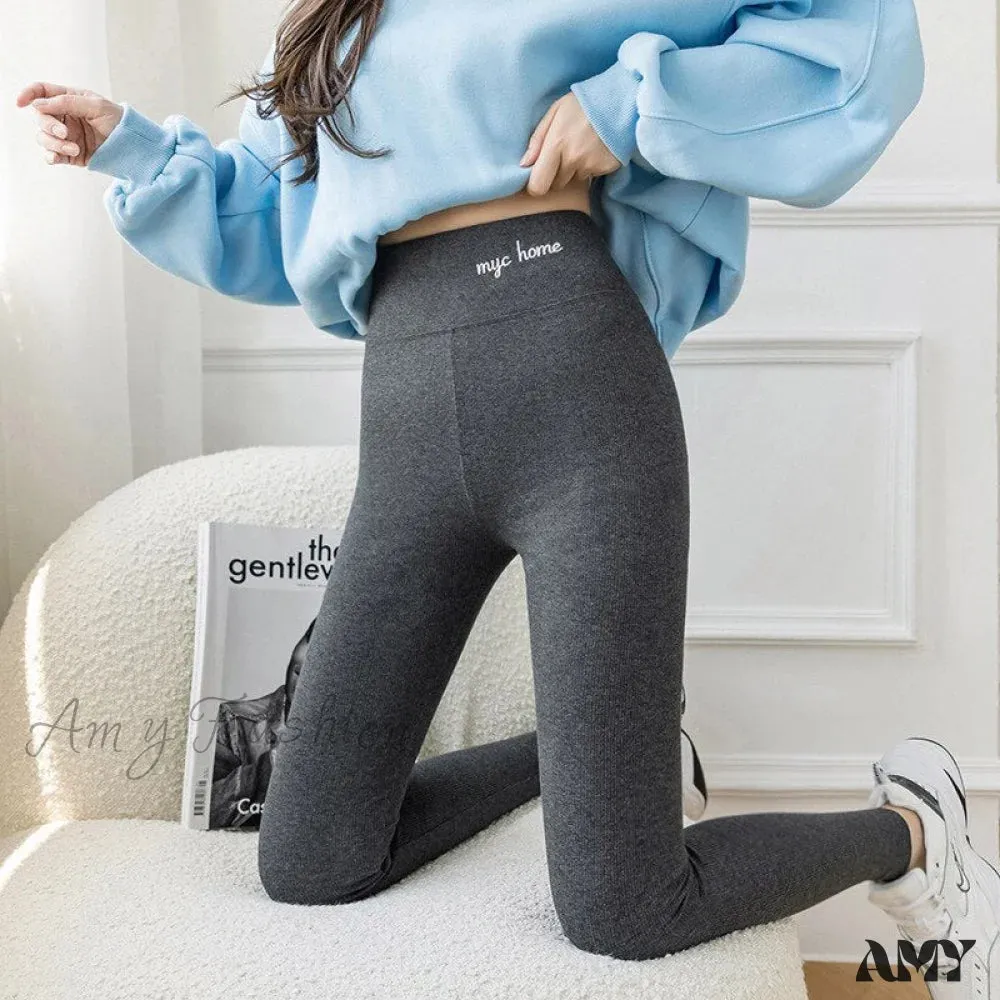 Amy Fashion - Velvet Thick High Waist Thermal Warm Leggings