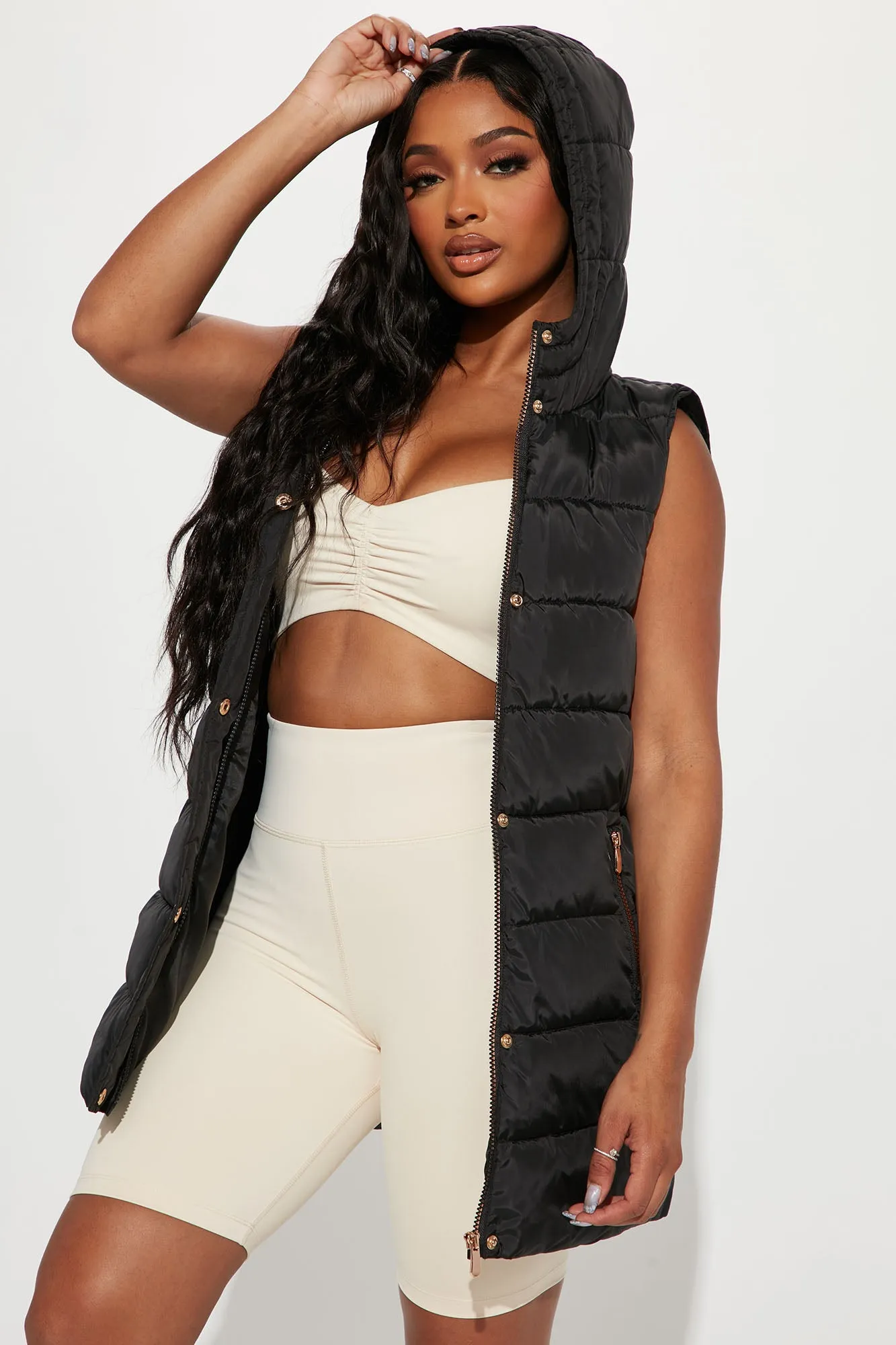 Aria Puffer Vest - Black