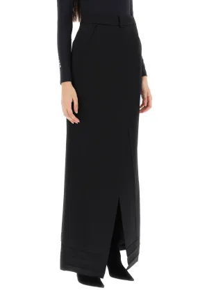 Balenciaga maxi wrap skirt in light wool