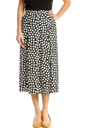 Black and White Polka Dot Midi Skirt