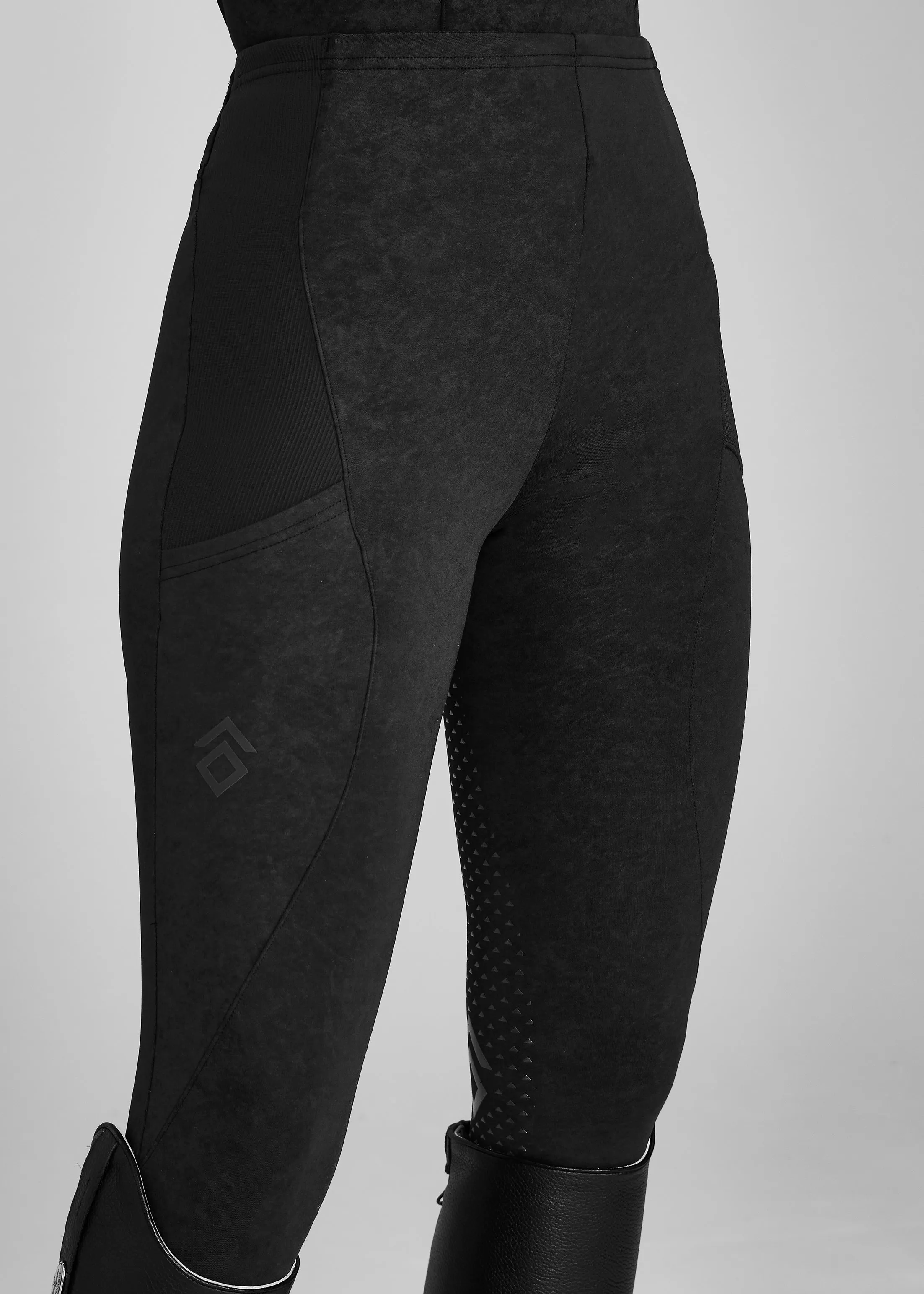 Black Distressed Core Leggings Full Seat