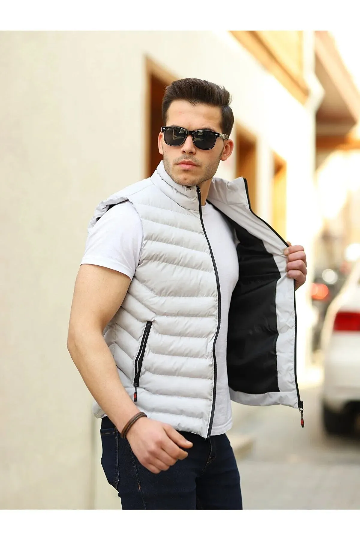 Boymen Men's Gray Inflatable Vest