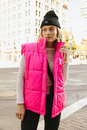 Caelan Puffer Vest in Pink - FINAL SALE