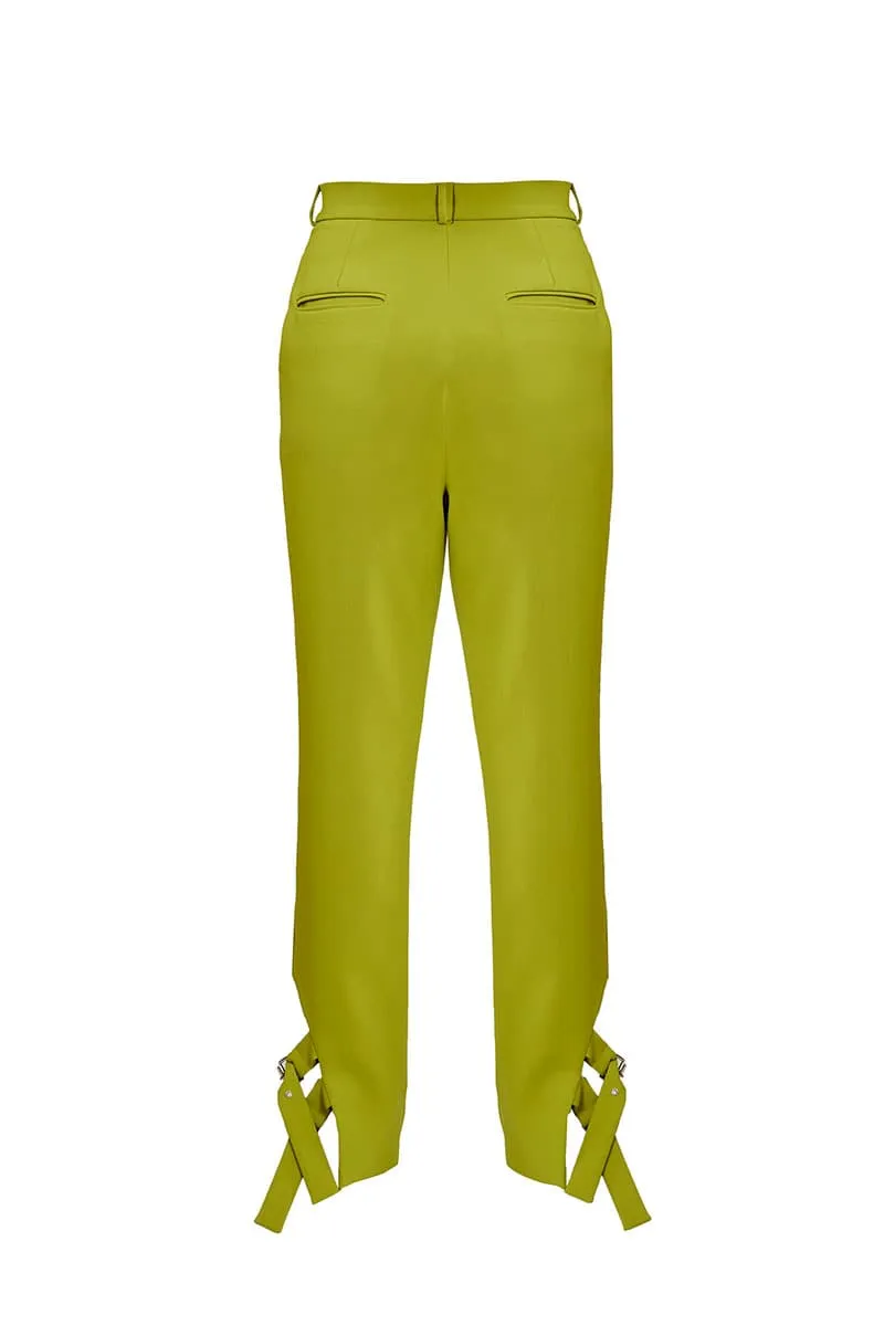 CHARTREUSE TAILORED SUIT PANTS