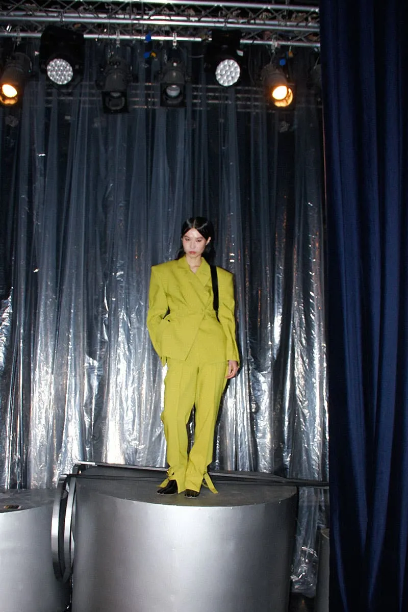 CHARTREUSE TAILORED SUIT PANTS