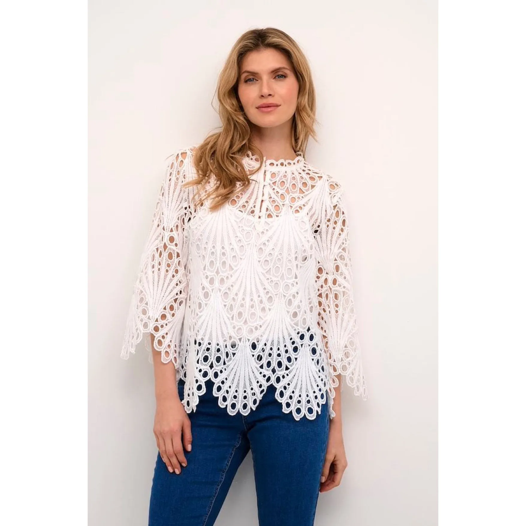 Cream Lhilla Lace Blouse