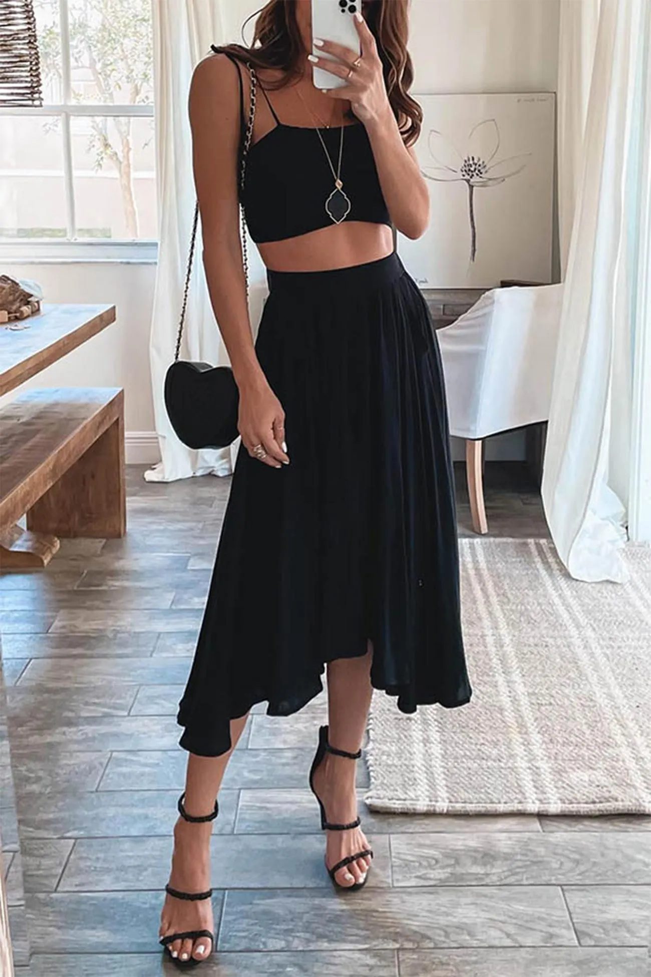 Crop Cami Tops & Maxi Skirts