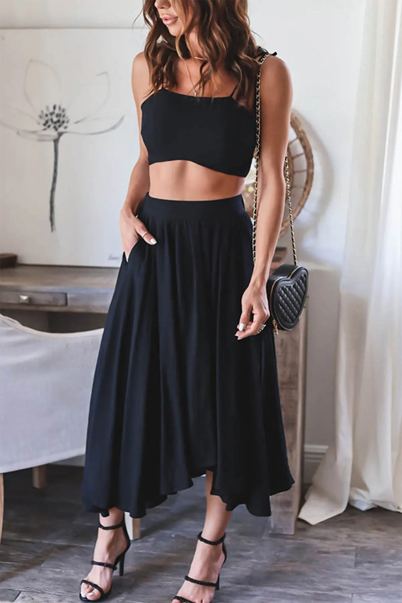 Crop Cami Tops & Maxi Skirts