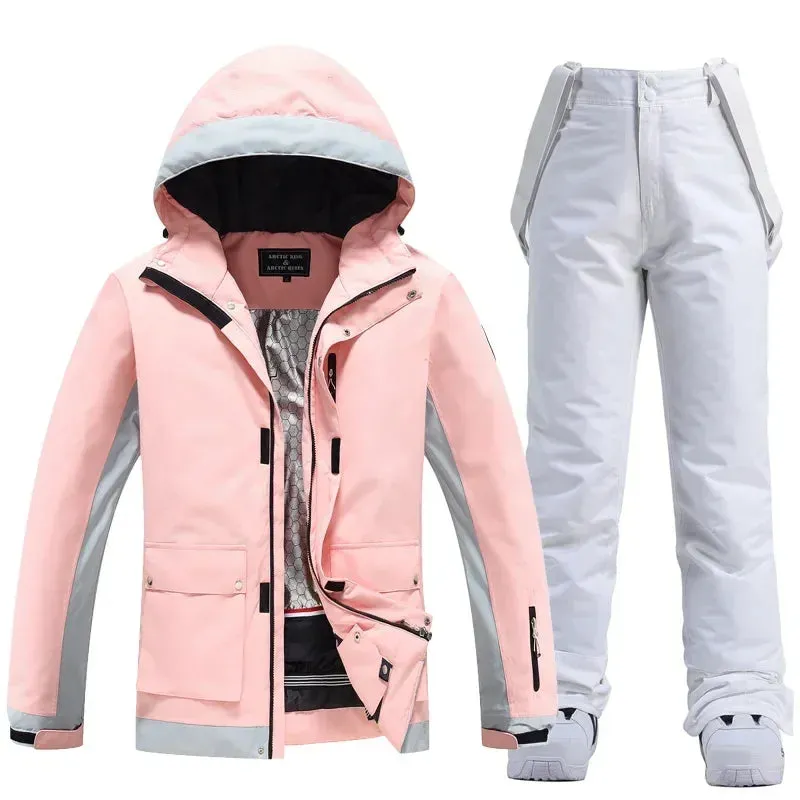 DFHGOI Colorful Snowboard / Ski Jacket Womens