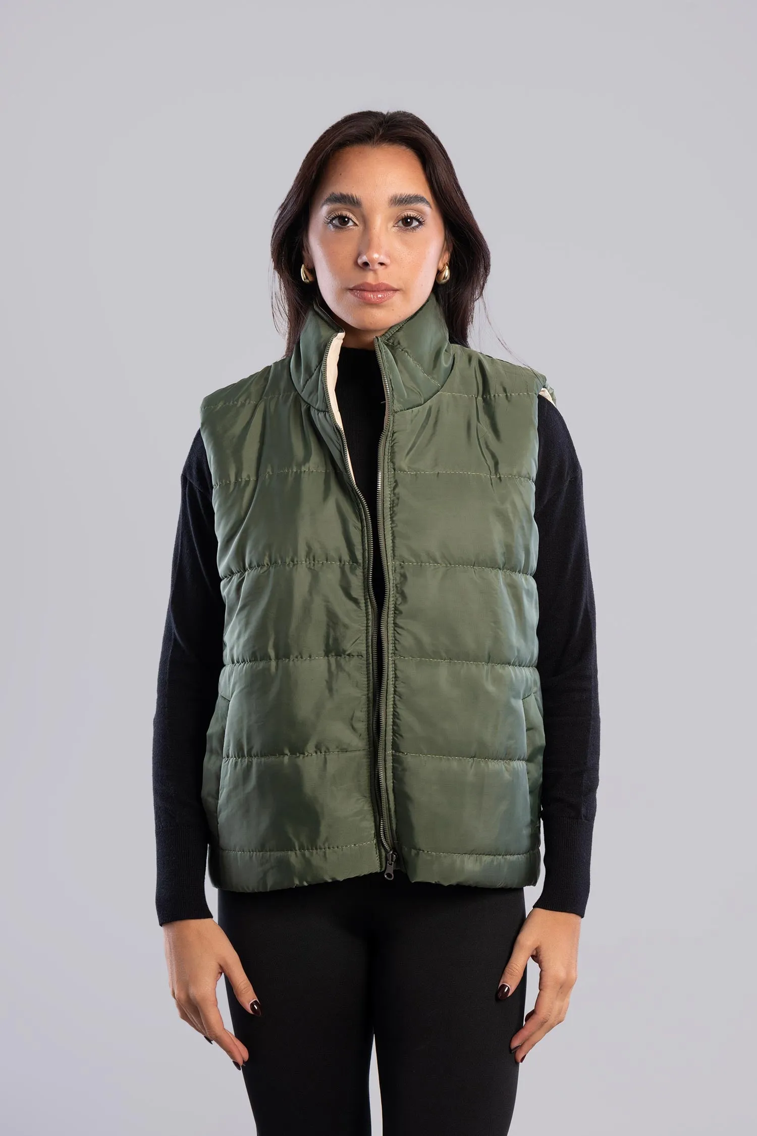 Double Face Puffer Vest - Mitcha Label