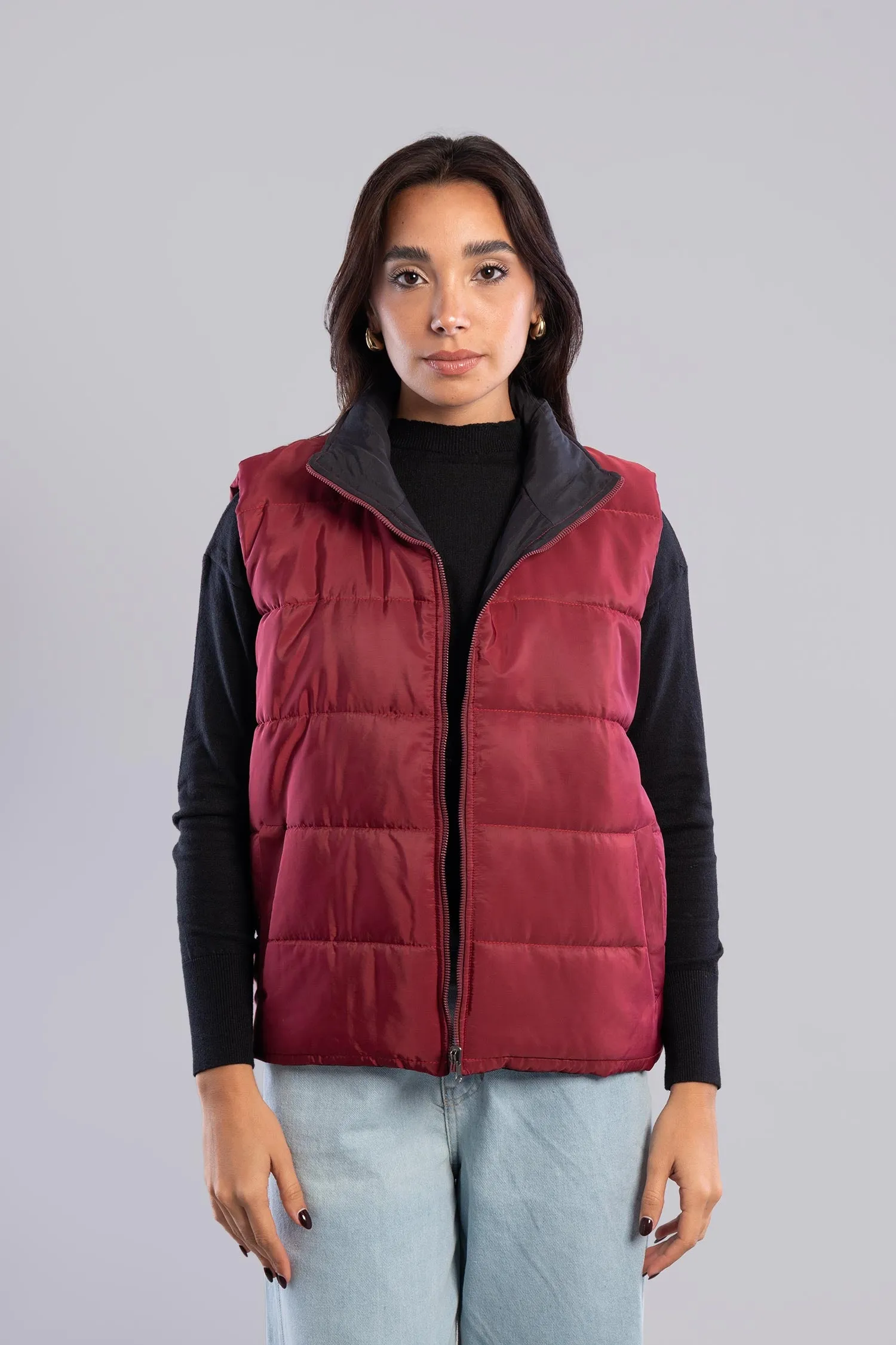 Double Face Puffer Vest - Mitcha Label