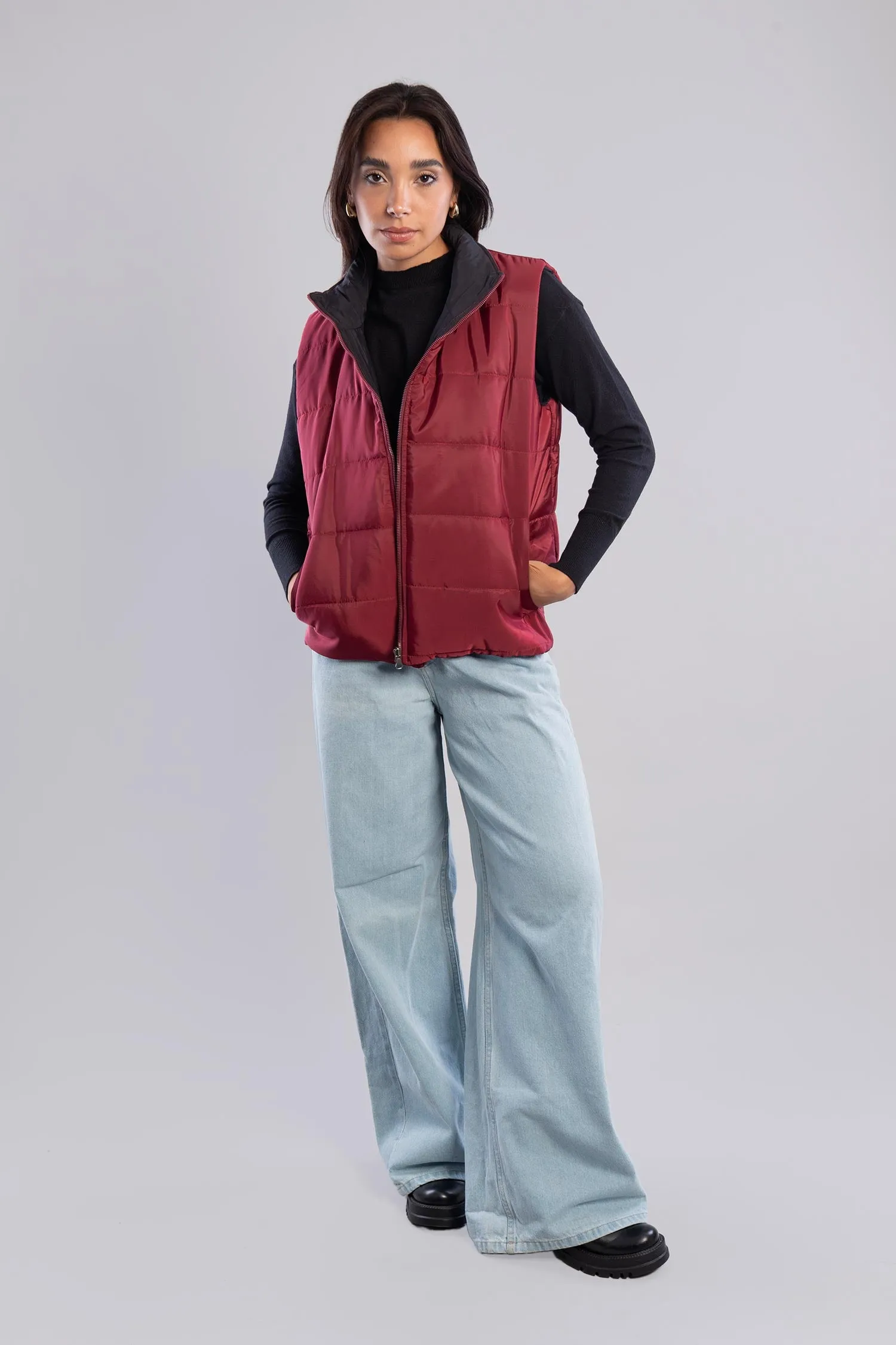 Double Face Puffer Vest - Mitcha Label