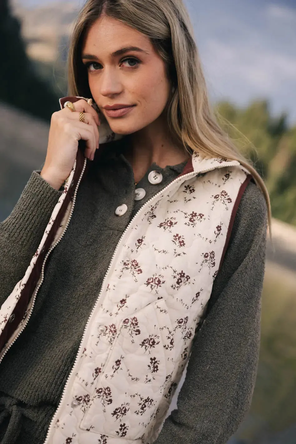 Fletcher Quilted Floral Vest