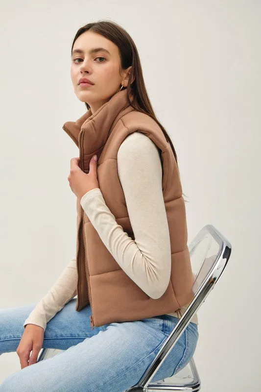 Funnel Neck Puffer Vest