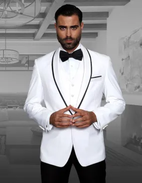 GENOVA WHITE 3 PC TAILORED FIT TUXEDO