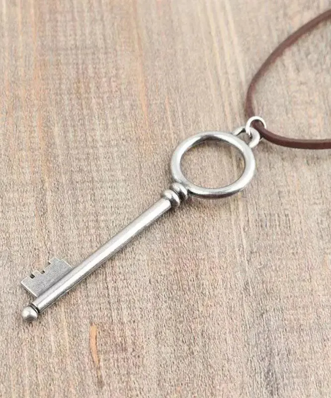 Handmade Silk Stainless Steel Key Pendant Necklace ML0683