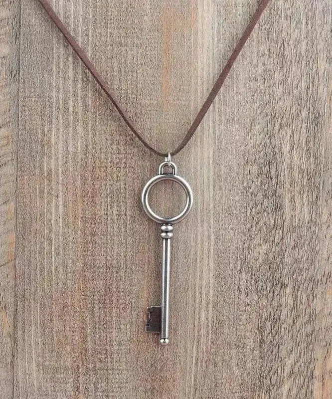 Handmade Silk Stainless Steel Key Pendant Necklace ML0683