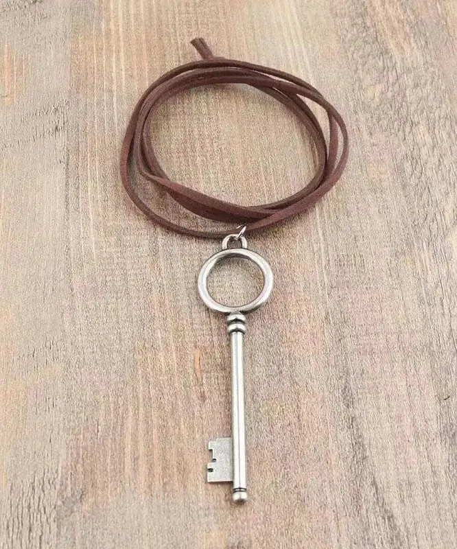 Handmade Silk Stainless Steel Key Pendant Necklace ML0683