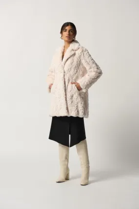 Joseph Ribkoff Cream Faux Fur Coat