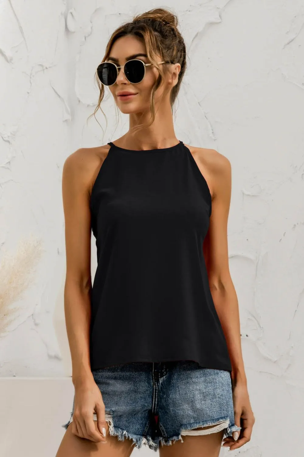 Keyhole Round Neck Tank