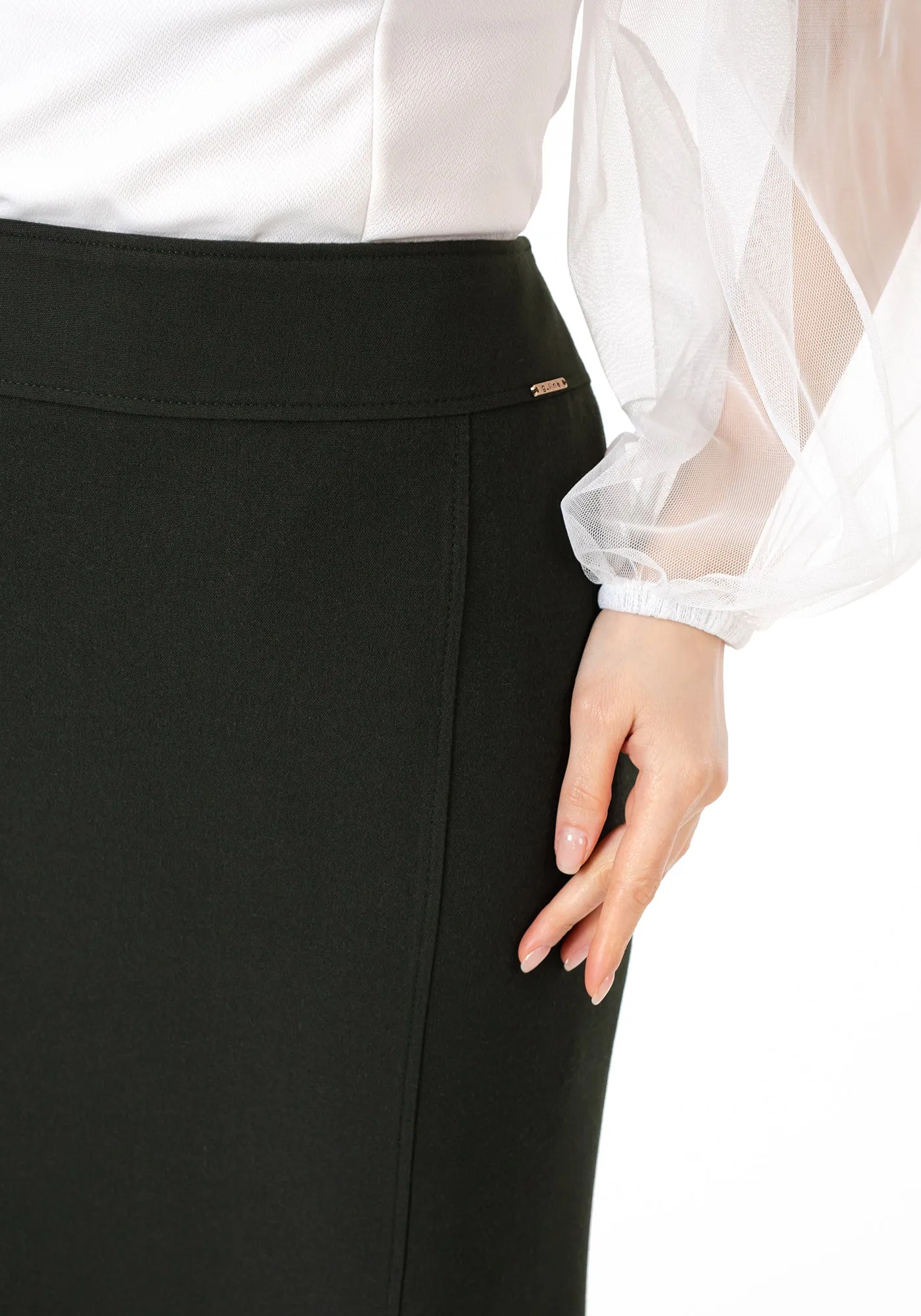 Khaki Fishtail Maxi Skirt | Regular & Plus Size