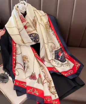 Korean Version Spring And Autumn Printed Silk Scarf ML2241