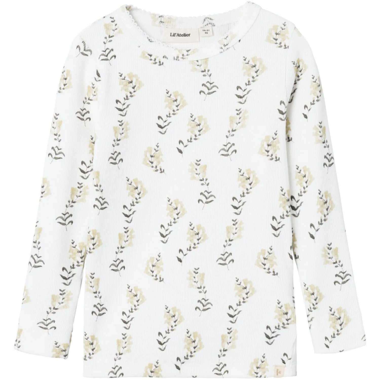 Lil'Atelier Coconut Milk Yellow Flower Gavo Slim Blouse