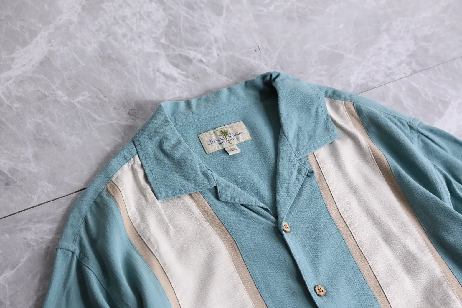 lines design open-collar silk h/s shirts