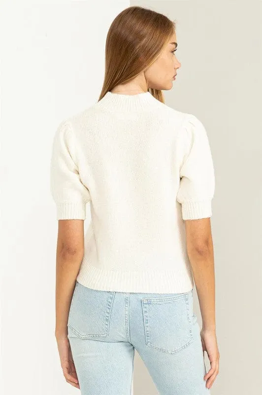 Lovely Embrace Puff Sleeve Sweater Top *Online Only*