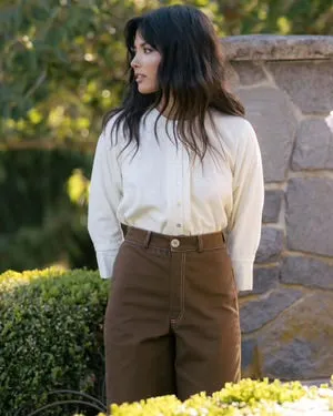 Lucia Blouse in Ivory Raw Silk