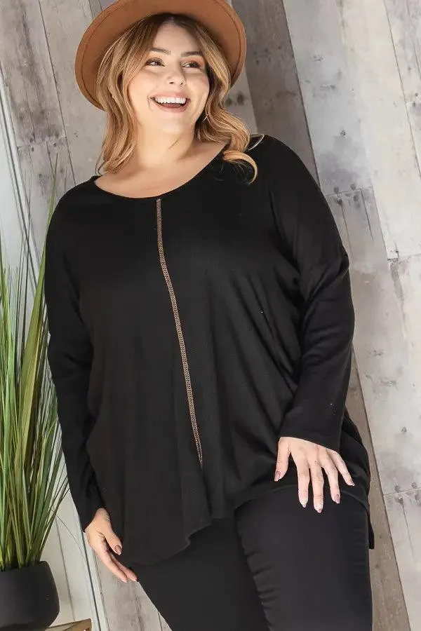 Maye Oversized Thermal Tunic • Black