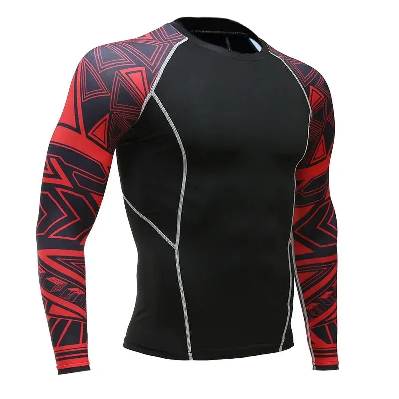 Men's 3D Wolf Head Print Running Tights Sports Leggings for Gym Jogging Compression Pants Rash Guard Fitness Trousers