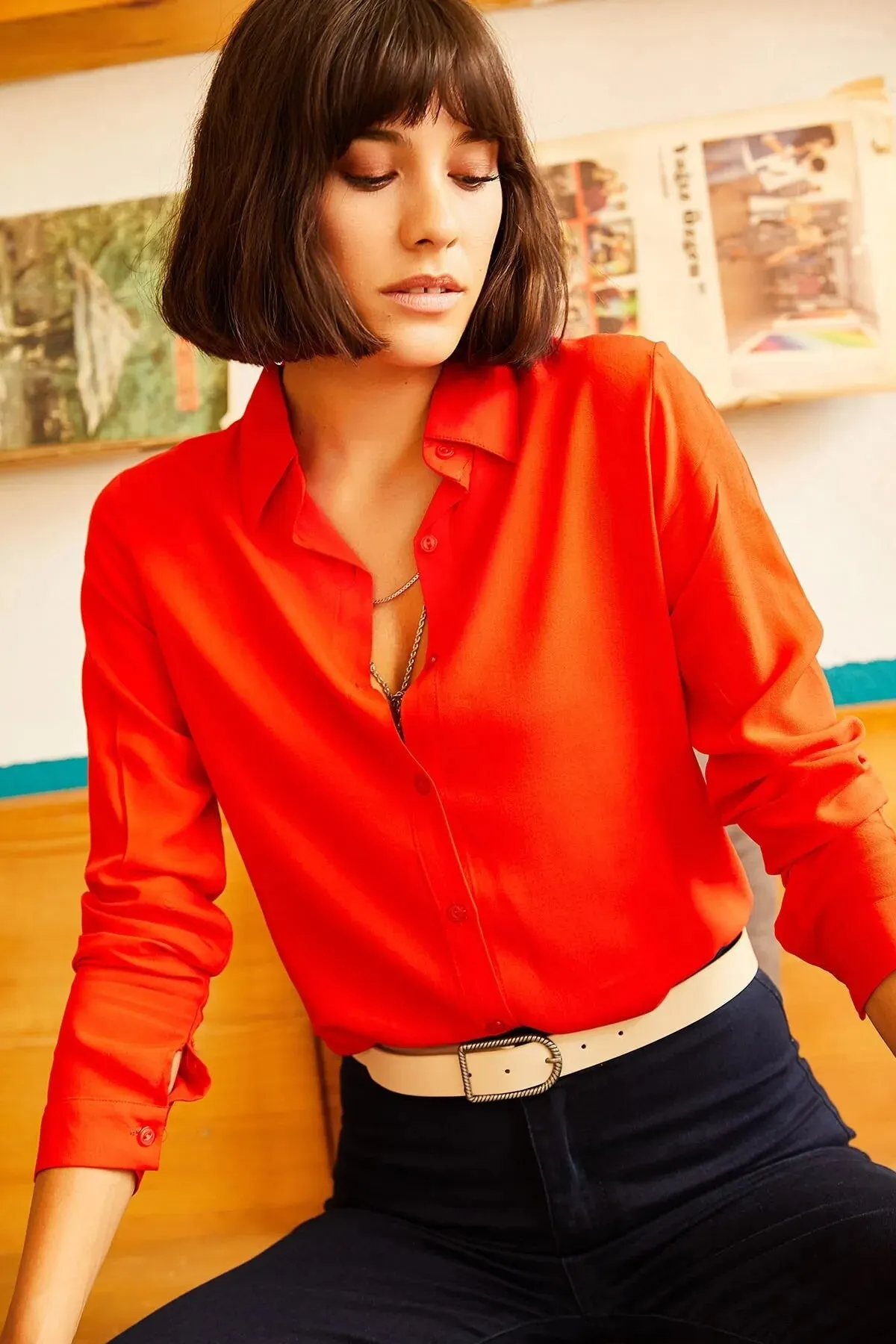 Minimalist & Affordable Women's Woman Blouse,Button Down Shirt-Womens Top-Casual Top-Modern Top,Designer Women Top-Minimalist Women Blouse 6