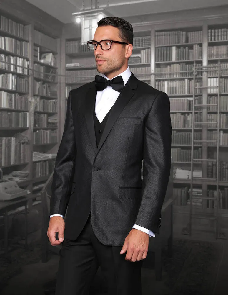 MODENA BLACK 3 PC TAILORED FIT TUXEDO