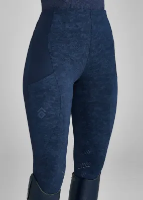 Navy Distressed Core Leggings Knee Grip