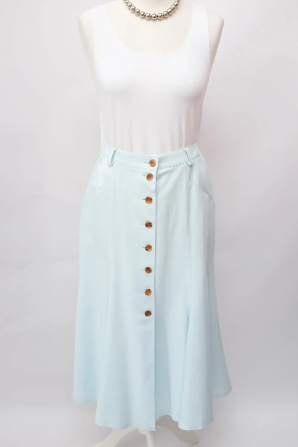 PALE BLUE MAXI VINTAGE SKIRT