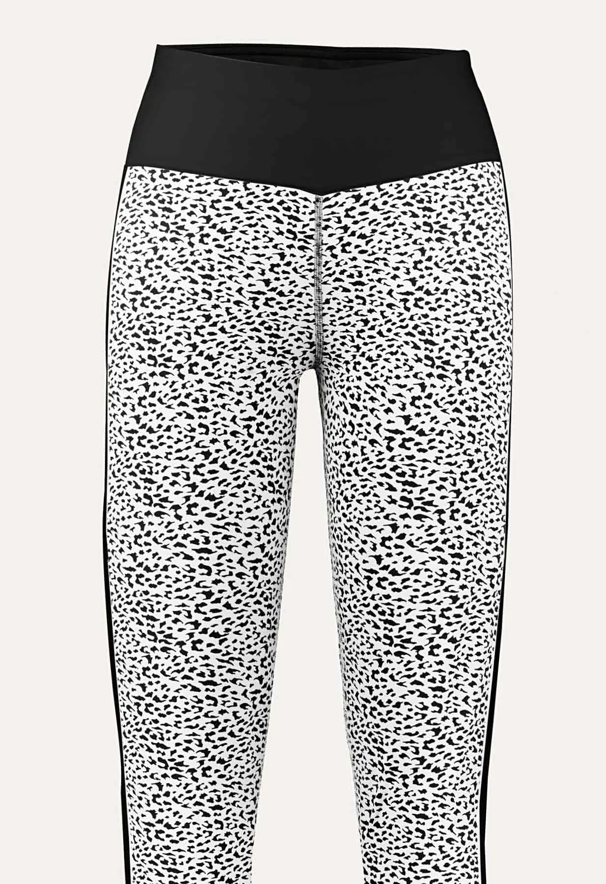 Poivre Blanc Thermal Ski Leggings in Black and White Jaguar Print