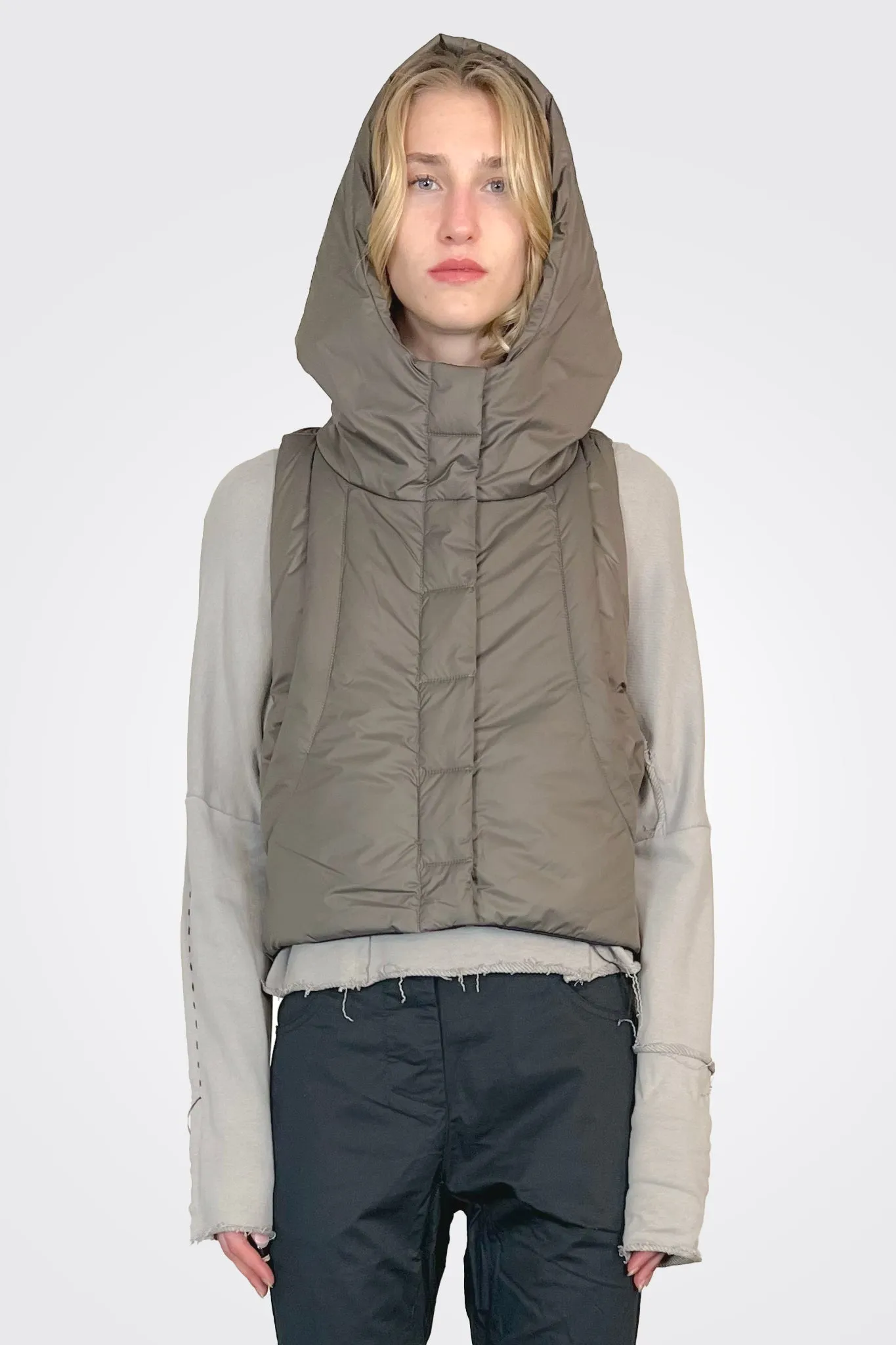 Sanna Puffer Vest - Taupe