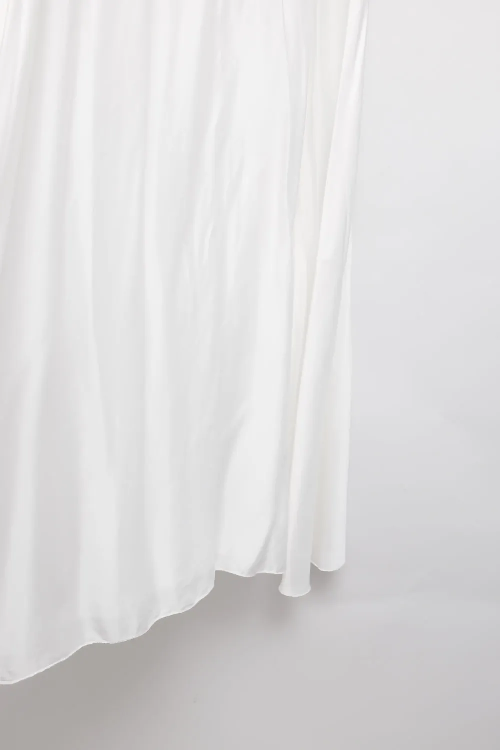 SATIN ITALY SILK WHITE MAXI SKIRT