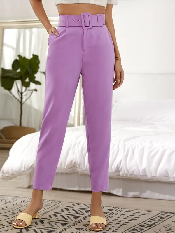 Self Tie Cropped Tailored Pants