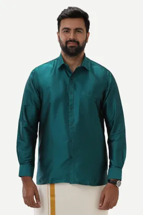 Silk Feel - Ramar Green Silk Shirts For Mens | Uathayam