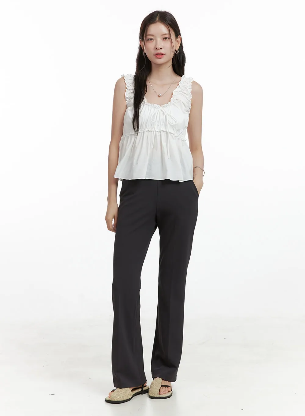 Solid Tailored Pants OL416