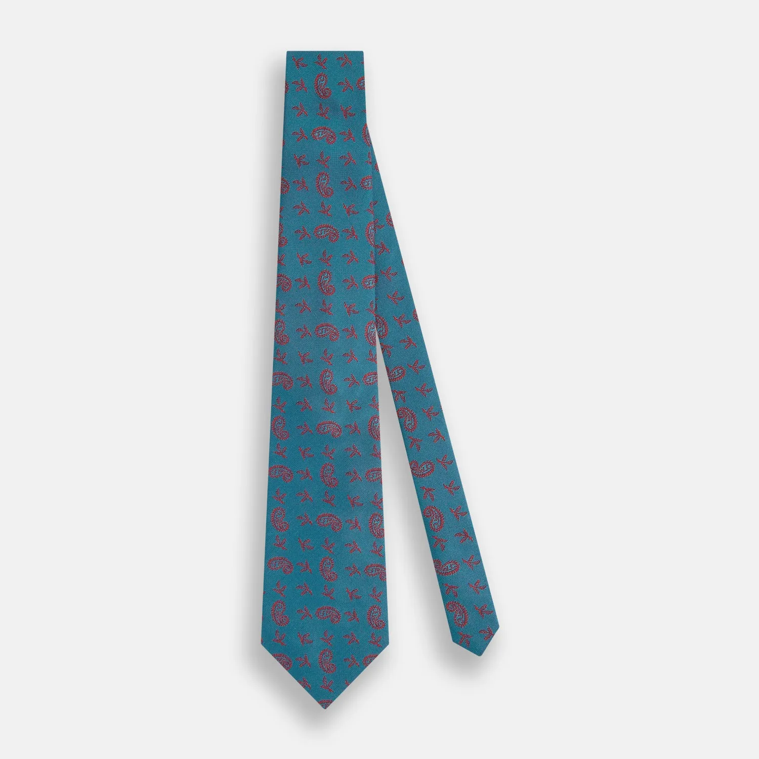 Teal Paisley Silk Tie