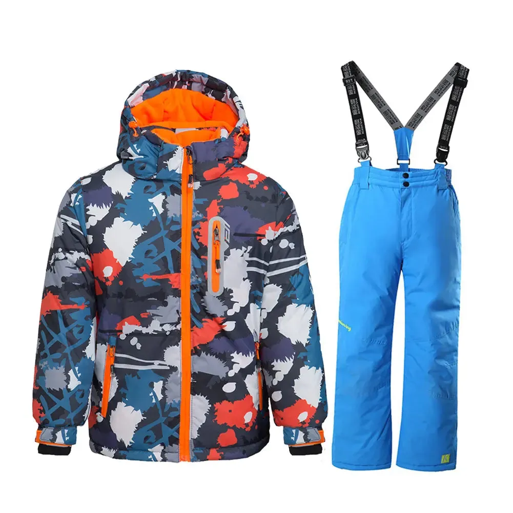 Unisex Winter Windproof Snowsuit Kids Ski Jackets & Pants Set