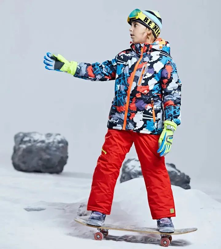 Unisex Winter Windproof Snowsuit Kids Ski Jackets & Pants Set