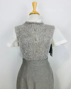 Vintage 1990s Eileen Fisher Grey Linen Knit Tank Top Sweater Vest